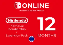 Nintendo Switch Online Individual Membership 12 Months + Expansion Pack Key - EU