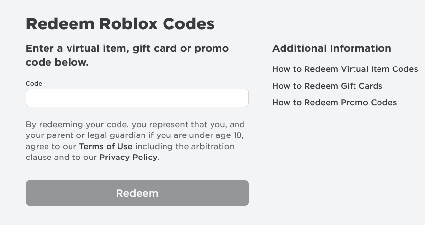 Roblox — сторінка активації